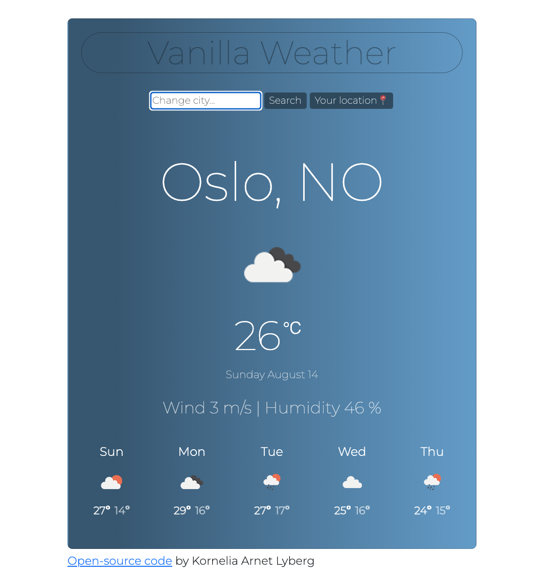 Weather app preview